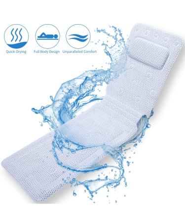 Bath Pillow Full Body, SurSoul Quick-Drying Spa Pillow for Tub, Bathtub Pillow with Soft PVC, Bath Bed with Suction Cups