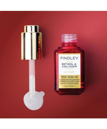 Findley Retinol & Collagen Overnight Eye Serum | Minimize Fine Lines & Soften Crow's Feet | Youthful Glow (1 Fl Oz) - Buy Online on GoSupps.com