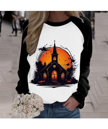 Halloween Costumes Printed Fashionable Casual Long Sleeved Zipper Round Neck Hoodies Sweater Tops Womens Hoodies Black Medium - Buy Online on GoSupps.com