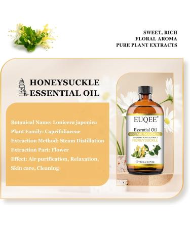 EUQEE Honeysuckle Essential Oil 118ml - Pure Natural Aromatherapy Oil for Diffusers - Home Humidifier Relaxation - 1 Pack - Buy Online on GoSupps.com