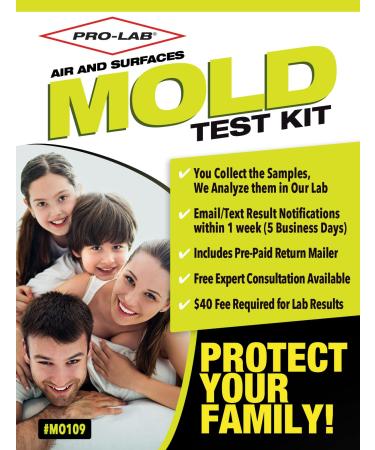 ProLab Mold Test Kit For Home For Air And Surface Testing - Mold Test Kit Includes Expert Consultation Pre-Paid Return Mailer Emailed Mold Report $40 Fee Required For AIHA Lab Analysis. (MO109)