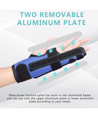 Fibee Boxer Fracture Splint - Adjustable Pinky Finger Brace for 4th/5th Finger - Metacarpal Support for Arthritis, Fractures, Mallet Finger - S/M Size - Buy Online on GoSupps.com
