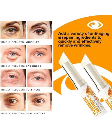 Turmeric Retinol Eye Cream Stick Moisturizing Eye Cream Anti-Aging Under Eye Cream for Dark Circles Puffiness Eye Bags (3pcs) - Buy Online on GoSupps.com