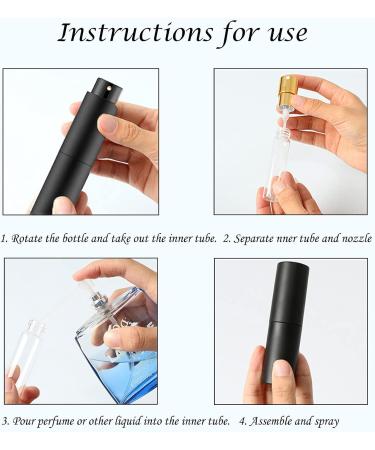 Portable Refillable Mini Perfume Atomizer Bottles - Travel Accessories (10ml 2 Pack) - Black & White - Buy Online on GoSupps.com