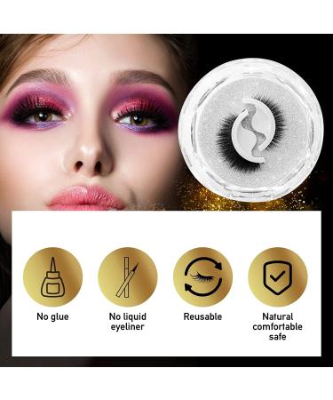 Reusable Self Adhesive Waterproof False Eyelashes - Easy to Apply, No Eyeliner or Glue Needed - Natural Look - Perfect Gift for Women (2 Pairs) - Buy Online on GoSupps.com