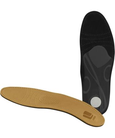 Lenzen Premium Leather Footbed Insoles | Orthopedic Shoe Inserts with Midfoot Support & Heel Cushion | Activated Carbon Beige Size 44 - Buy Online on GoSupps.com