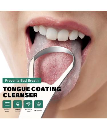 Xiyinli Stainless Steel Tongue Scraper - Double-Sided Curved Tongue Cleaner for Adults & Kids | Reduces Bad Breath & Improves Oral Hygiene - Buy Online on GoSupps.com
