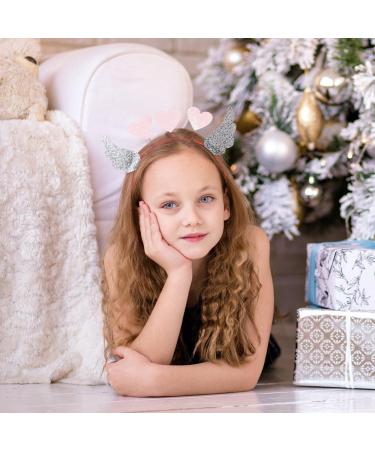 Beavorty Hair Bands Valentines Day Heart Headband Sequin Heart Head Boppers Angel Wing Hair Band Loving Heart Antenna Headband Wedding Hair Loop Hair Accessories for Holiday Pink Headband - Buy Online on GoSupps.com