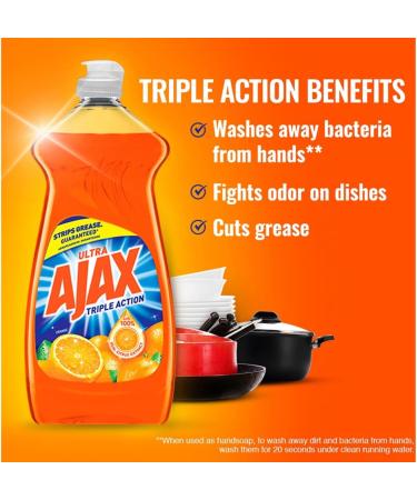Buy Ajax Triple Action Dish Liquid - Orange 28 oz | Best Eco-Friendly Dish Soap for International Shipping - Buy Online on GoSupps.com