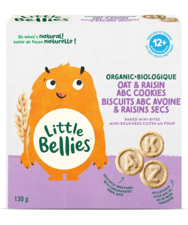 Little Bellies Organic Oat & Raisin Cookies (Pack of 5 x 130g Individual Packs) - Buy Online on GoSupps.com