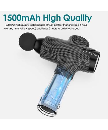 Lairlux EM-03 Deep Tissue Percussion Massage Gun for Muscle Fatigue Relief (Black) - Buy Online on GoSupps.com