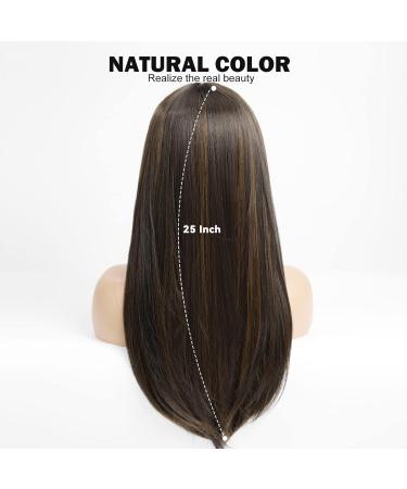 HAIRCUBE Long Natural Black Wigs with Highlights - Straight Fringe Wig for Women - Daily Wear - Buy Online on GoSupps.com