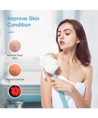 Long Handle Shower Body Brush with Comfy Bristles and Loofah - Skin Exfoliating Bath Back Scrubber for Women and Men (Pink) - Buy Online on GoSupps.com