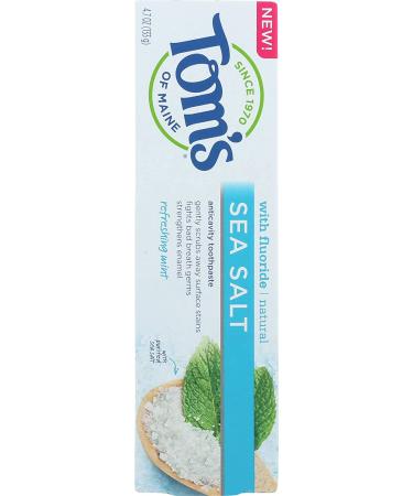 Tom's of Maine Sea Salt Whitening Toothpaste - Refreshing Mint, 4.7 oz | Natural Dental Care - Buy Online on GoSupps.com