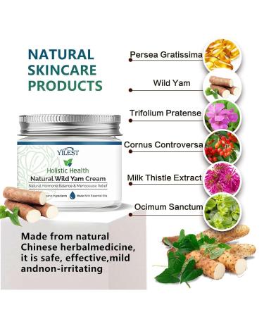 Organic Wild Yam Cream for Skin Balance | Moisturizing Daily Cream for Women | 1.76 oz - International Shipping Available - Buy Online on GoSupps.com