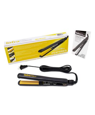 Original Medium Flat Iron 1 Inch - Black Ceramic Floating Plates for Smooth Shiny Frizz-Free Hair - 1 Year Warranty - International Shipping - Buy Online on GoSupps.com
