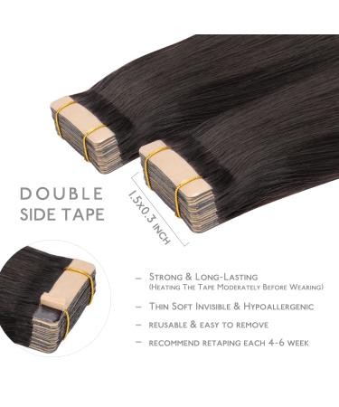Buy If-alife Tape Extensions | 20Pcs Real Hair 26 Inch Dark Brown to Chestnut Brown & Dirty Blonde Highlights - Silky Straight Remy Invisible Skin Weft - Buy Online on GoSupps.com