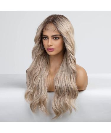 Platinum Blonde Lace Front Wig for Women - Long Curly Style, Natural & Glueless - Heat Resistant Synthetic Hair - Buy Online on GoSupps.com