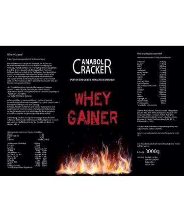 100% Pure Whey Gainer Protein - 3000g Strawberry Powder + Shaker | International Shipping - Buy Online on GoSupps.com