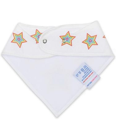 Organic Cotton Dotty Fish Baby Bandana Bibs | Super Absorbent Teething Bibs, Rainbow Stars Design | Girls Boys Unisex, One Size - Buy Online on GoSupps.com