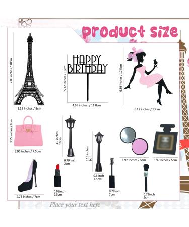 Plorbach 12pcs eiffel tower cake topper Paris Cake Topper - Buy Online on GoSupps.com