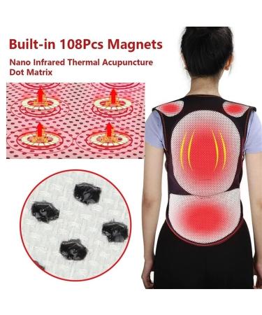Back Brace 108pcs Magnets Full Back Lumbar Support Belt Self-Heating Waist Back Brace Posture Corrector Corset Vest Back Pain Relief - Buy Online on GoSupps.com