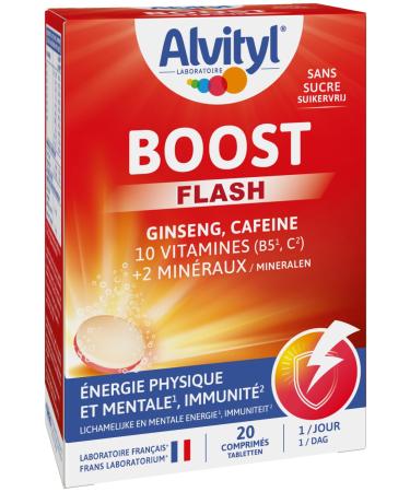 Alvityl Ginseng and Caffeine Effervescent Boost Tablets 10 Vitamins/2 Minerals Ages 15 and Above 20 Days Red 20 Count (Pack of 1)