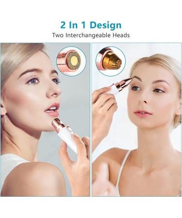 Facial Hair Remover for Women & Eyebrow Trimmer 2 in 1 Electric Face Hair Remover with LED Light - Rechargeable Face Shavers for Women Hair Removal Device for Eyebrows Peach Fuzz Lips Arms - Buy Online on GoSupps.com