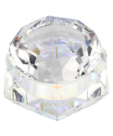 Minkissy Nail Art Crystal Cup Stained Glass Nail Polish Glass Cup Transparent Nail Polish Nail Polish Glass Container Cream Nail Gel Polish Nail Polish Glass Jar Large Big Diamond As Shown