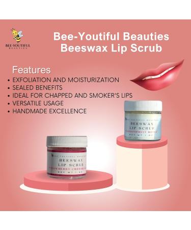 Bee-Youtiful Beauties Coconut Vanilla Peach Lip Scrub | Moisturizing & Exfoliating Lip Scrub for Dry Lips - Buy Online on GoSupps.com