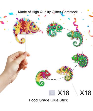 Kid's Reptile-themed Happy Birthday Cupcake Toppers 18-PC Set - This is a great lizard-themed birthday party baby shower party or reptile-themed party decoration for boys and girls - SugarGera - Buy Online on GoSupps.com