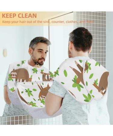 Cute Sloth Beard Bib Apron Non-Stick Waterproof Grooming Cloth for Men | Hair Catcher with Suction Cups | Perfect Gift for Shaving & Trimming - Buy Online on GoSupps.com