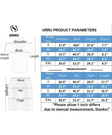 URRU Men's Short Sleeve Polo Shirt and Shorts Set - White Large | Summer Outfit for Men - Buy Online on GoSupps.com