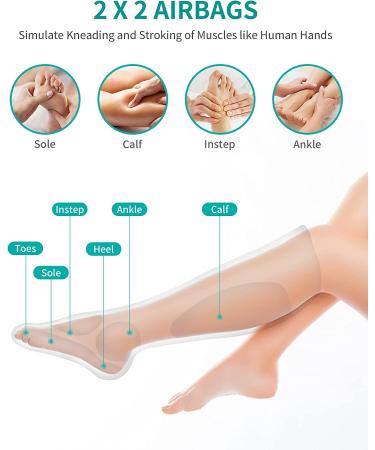 Nekteck Leg Massager with Air Compression for Circulation & Relaxation | Foot & Calf Massage Machine | 2 Modes 3 Intensities | Adjustable Leg Wraps for Home & Office - Buy Online on GoSupps.com