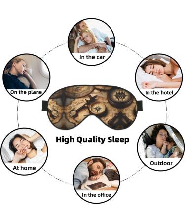 Compass & Old World Map Print Unisex Sleep Mask | Double-Sided Eye Mask for Sound Sleep & Skin Care - Buy Online on GoSupps.com