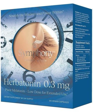 Herbatonin 0.3 mg The First Plant-Based, Natural Vegan Melatonin Supplement (Phyto-Melatonin) - Low Dose Sleep Aid, Supports Circadian Rhythm & Cellular Health 90 Capsules (90 Day Supply) 90 Count (Pack of 1) - Buy Online on GoSupps.com
