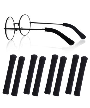 Seetoo 4 pairs of non-slip glasses holders silicone ear handles ear pads suitable for glasses sunglasses reading glasses and so on black small
