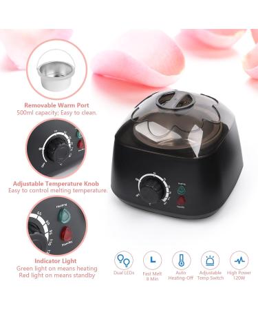 LWMTT Wax Warmer 500 ml Wax Heater Including 400 g Wax Beads Professional Hair Removal Device for All Hair Types Eyebrows F - Buy Online on GoSupps.com