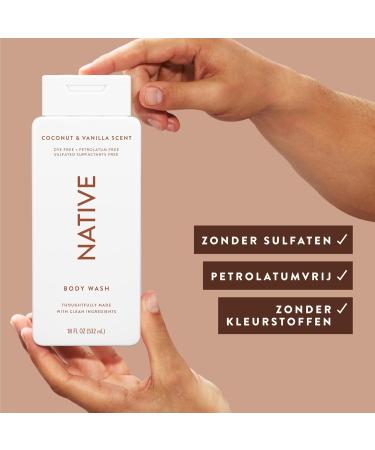  Native Native Shower Gel & Body Wash for Men and Women Sulfate and Colorant Free Coconut in Vanilla Shower Gel Soft - Buy Online on GoSupps.com