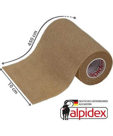 Alpidex Self-Adhesive Elastic Bandage Tape - 6 Rolls 10cm x 4.5m | Beige | Ideal for Horses Dogs & Humans - Durable Vet Wrap for Sports & First Aid - Buy Online on GoSupps.com