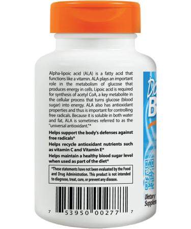 Buy Doctor's Best Alpha-Lipoic Acid 300mg - Supports Glucose Metabolism & Energy Production - Non-GMO Gluten Free Vegan - 180 Count - Buy Online on GoSupps.com