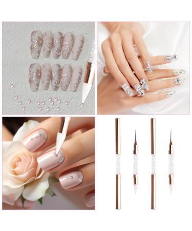 Dual-Ended Rhinestone Picker Doting Pen - Wax Pencil Applicator for Nail Art Jewelry & DIY Crafts - White Acrylic Handle - Buy Online on GoSupps.com
