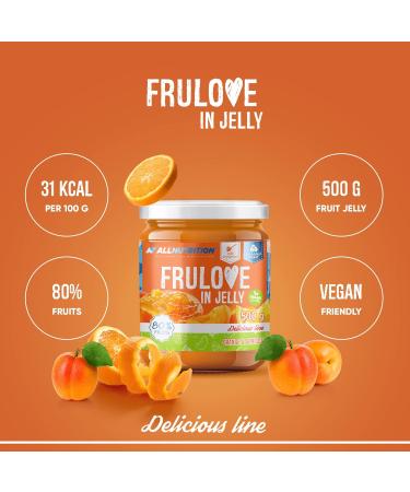 ALLNUTRITION Sugar Free Jam - Frulove In Jelly Apricot & Orange - Seriously Low Carb Fruits in Jelly - 80% Fruit Jelly Low Calorie Spread - Sugar Free Marmalade - Vegan Friendly - 500g Orange & Apricot - Buy Online on GoSupps.com