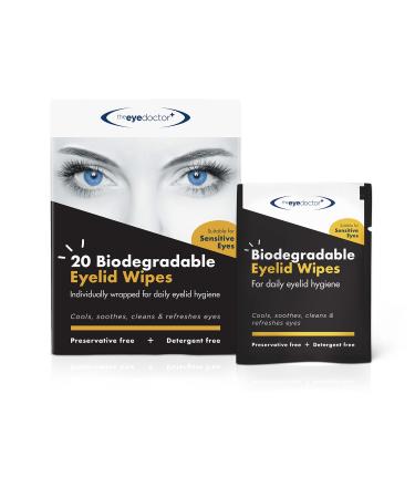The Eye Doctor Eyelid Wipes 80x Single use Eyelid Wipes Suitable for Sensitive Eyes Dry Eyes Blepharitis & MGD - Detergent and Preservative Free Eye Wipes 80 Count (Pack of 1) Biodegradable Wipes