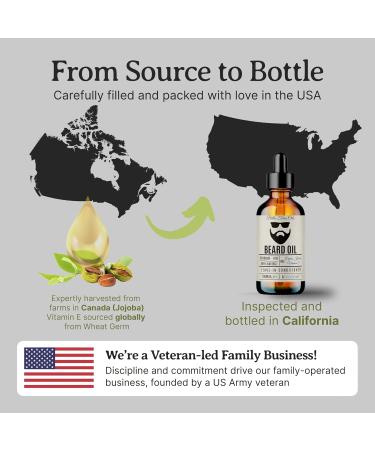 Bella Terra Oils Beard Oil 4oz | Organic Vitamin E Jojoba & Argan | Anti-Frizz Formula for Luster & Care - Buy Online on GoSupps.com