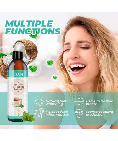 Organic Coconut Oil Pulling Mouthwash - Natural Teeth Whitening & Fresh Breath with Mint | Oral Care & Gum Health - Buy Online on GoSupps.com