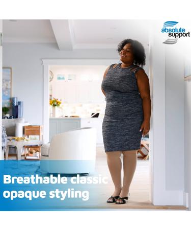 Plus Size Opaque Compression Pantyhose 20-30mmHg for Circulation Support - Beige 2X-Large - Buy Online on GoSupps.com