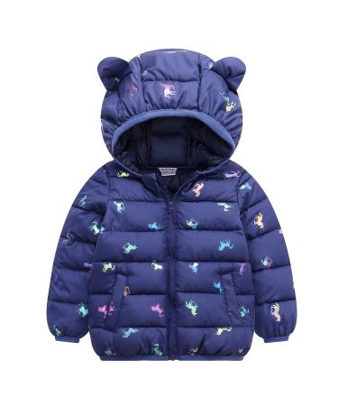 Baby Winter Coats with Hooded Light Puffer Jacket Infants Padded for Kids Boys Girls Blue 1-2 Years Navy Blue 1-2 Years - Buy Online on GoSupps.com