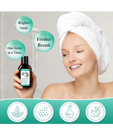 Coconut Pulling Oil - 120ml Mint Mouthwash | Natural Alcohol-Free Teeth Whitening & Gum Health | Includes Tongue Scraper - Buy Online on GoSupps.com