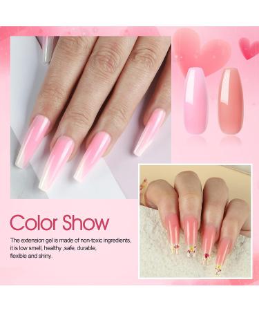 Coscelia Poly Nail Gel Kit with UV Light - 6pcs Poly Extension Gel, U V Gel Glitter Builder Nail Gel, Slip Solution, Quick Building, Strengthening Nail Enhancement Starter Kit - Color A5 - Buy Online on GoSupps.com